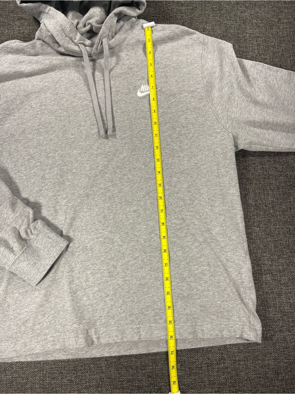 Nike Light Gray Pullover Hoodie with Small Chest Logo - Picture 2 of 6
